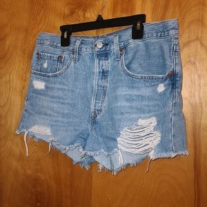 Levi's 501 Distressed Denim Shorts W30